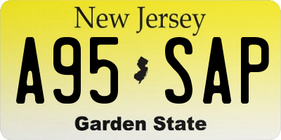 NJ license plate A95SAP