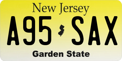 NJ license plate A95SAX