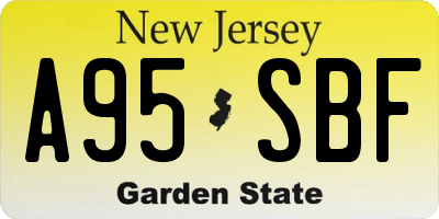 NJ license plate A95SBF