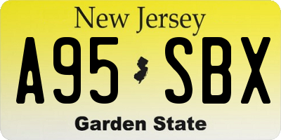 NJ license plate A95SBX
