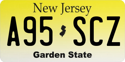 NJ license plate A95SCZ