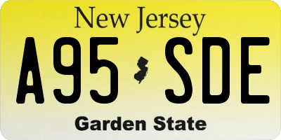 NJ license plate A95SDE