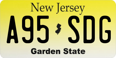 NJ license plate A95SDG