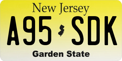 NJ license plate A95SDK