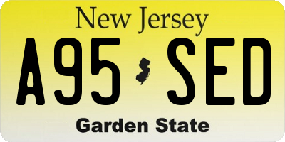 NJ license plate A95SED