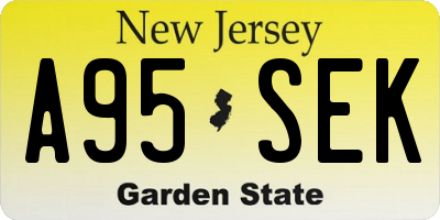 NJ license plate A95SEK