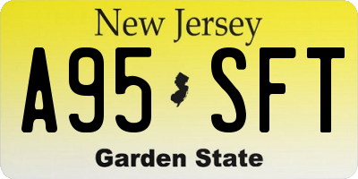 NJ license plate A95SFT