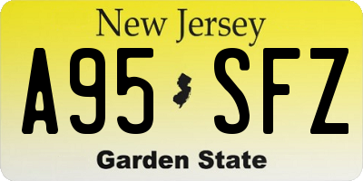 NJ license plate A95SFZ