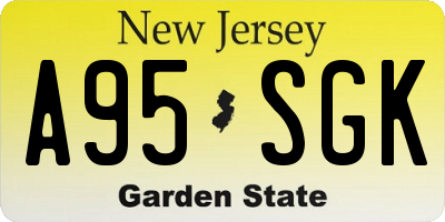 NJ license plate A95SGK