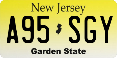 NJ license plate A95SGY