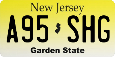 NJ license plate A95SHG