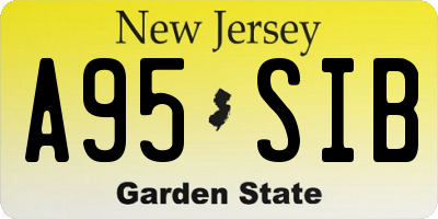 NJ license plate A95SIB