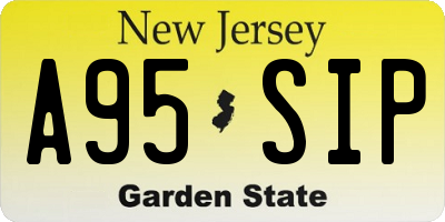 NJ license plate A95SIP