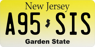 NJ license plate A95SIS