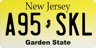 NJ license plate A95SKL