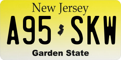 NJ license plate A95SKW