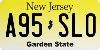 NJ license plate A95SLO