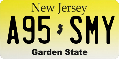 NJ license plate A95SMY