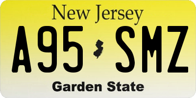 NJ license plate A95SMZ