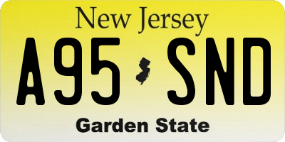 NJ license plate A95SND