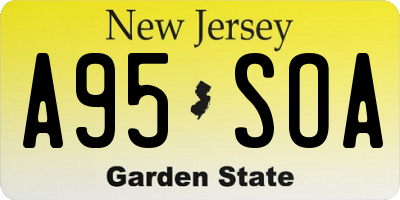 NJ license plate A95SOA