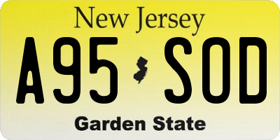 NJ license plate A95SOD