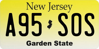 NJ license plate A95SOS