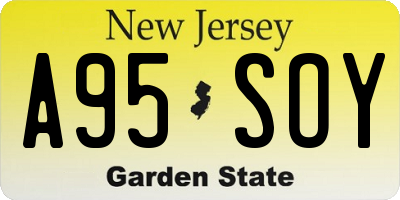 NJ license plate A95SOY