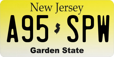 NJ license plate A95SPW