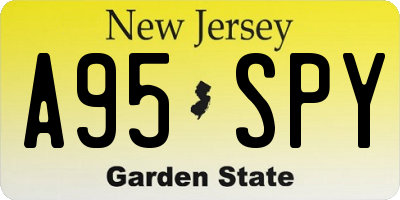 NJ license plate A95SPY