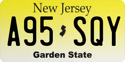 NJ license plate A95SQY