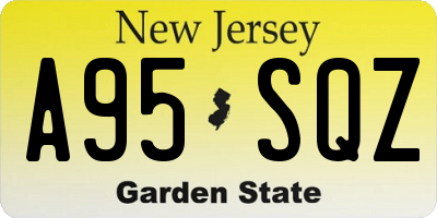 NJ license plate A95SQZ