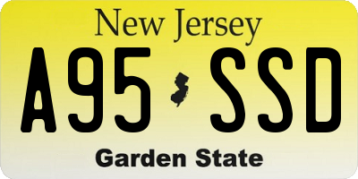 NJ license plate A95SSD