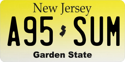 NJ license plate A95SUM