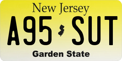 NJ license plate A95SUT