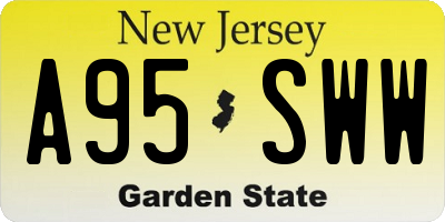 NJ license plate A95SWW