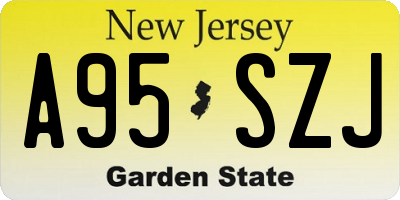 NJ license plate A95SZJ