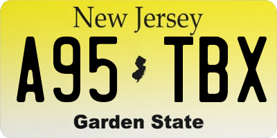 NJ license plate A95TBX