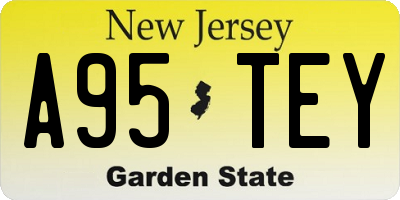 NJ license plate A95TEY