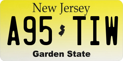 NJ license plate A95TIW