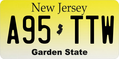 NJ license plate A95TTW