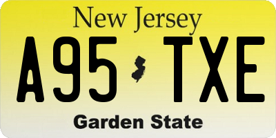 NJ license plate A95TXE