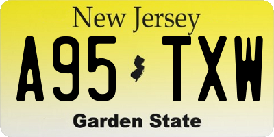 NJ license plate A95TXW