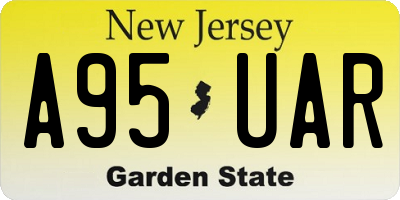 NJ license plate A95UAR