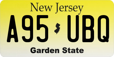 NJ license plate A95UBQ