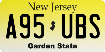 NJ license plate A95UBS