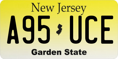 NJ license plate A95UCE