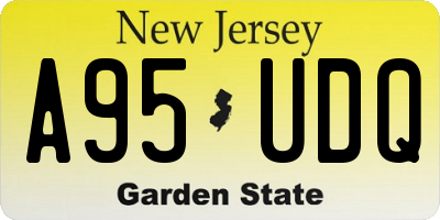 NJ license plate A95UDQ