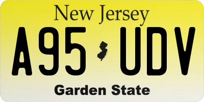 NJ license plate A95UDV