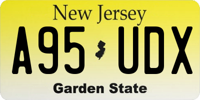 NJ license plate A95UDX